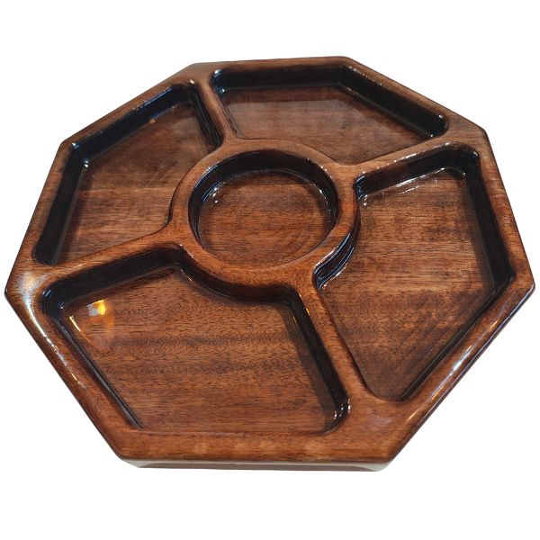 Petisqueira Oitavada 30x30cm Com Resina Epóxi